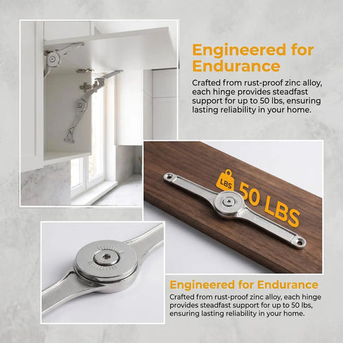 Close-up of 2 Pack Adjustable Lid Stay Hinges For Small Wooden Boxes And Chests, Zinc Alloy Soft Close Anti Slam Hinges