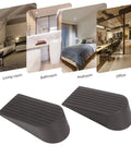 Flexible Durable Door Stopper For Bottom Of Door Black Large Anti Slip Skid Resistant Wearproof Floor Protection shown with room examples