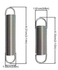 Extension springs, zinc-plated steel, 0.072 gauge, single-loop ends; 4-pack in 2 lengths: 2-1/2 in and 3-1/4 in