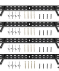 Heavy Duty Floating Shelf Brackets Set, 4 Pack 22 Inch Long Wall Supports with hardware, black finish, hidden mount