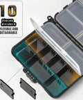 Open mini plastic tackle box with flex dividers, part of a Five Pack Mini Plastic Tackle Boxes For Small Tackle Box Organization And Fishing Gear Storage