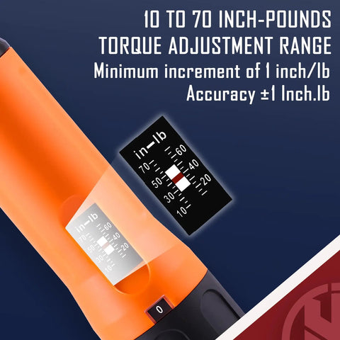 Torque Screwdriver And Driver Set For Maintenance And Bike Repair Ten To Seventy Inch Pounds Range with torque scale display