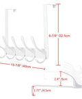 Dimensions of Over The Door Hook Rack With Five Double Hooks For Hanging Clothes Towels Coats And Hats Modern Door Organizer