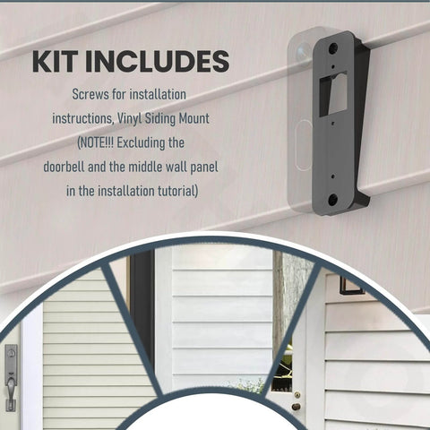 Vinyl Siding Mount And Angle Wedge For Video Doorbell 4 Inch Standard Vinyl Only Not For Dutch Lap Siding Includes Screws Black