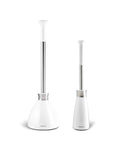 Must Have Toilet Plunger And Toilet Brush Set With Holder Magnetic Drip Free Covers room view of white bathroom set