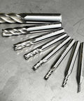 Top view of Autotoolhome 8-piece HSS 4-flute straight end mill set