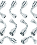 Hydraulic elbow fittings, QWORK 12-pack, 1/4 in JIC 37° female, 90°, silver metal