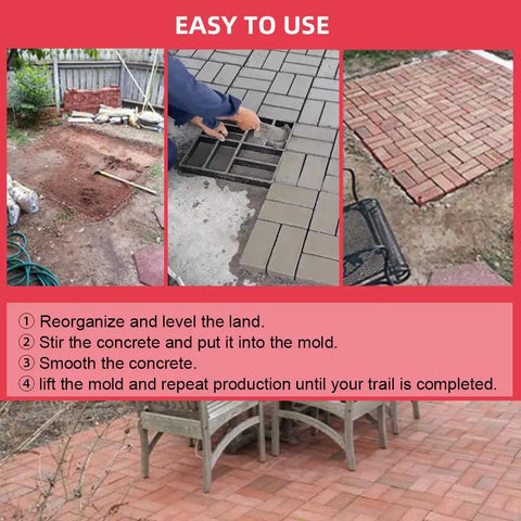 Construction of outdoor path using Reusable Concrete Molds For Walkways And Patios 15.7 By 15.7 By 1.57 Inch Path Maker