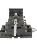 No Nonsense 3 Inch Cross Slide Vise Featuring X Y Dual Crank Handles for tough metal milling, top view, sturdy design.