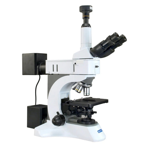 Lab Grade Metallurgical Infinity Polarizing Darkfield Microscope Kit With 10MP USB Camera, 50X To 1500X Magnification, EW10X22 And EW15X Eyepieces, Plan Infinity Achromatic Objectives, Built For Crystal Clear Microstructure Imaging, side view
