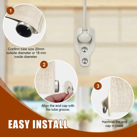 Installation steps for 2 Pack Bungee Replacement Kit For Outdoor Sun Shades And Roller Blinds, fits Coolaroo shades.