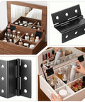 Beefy Heavy Duty 3 Fold Chest Hinges Kit 2 Pack 3 Inch By 1.8mm Steel Hinges on storage box in bathroom setting