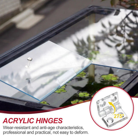 Slick Transparent Acrylic Piano Hinges For Aquarium Covers And Woodworking Projects Compact 35 X 25 Millimeter Size on tank