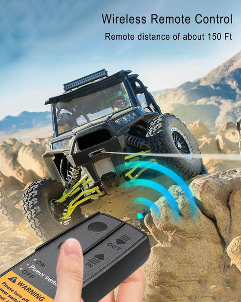 Prewired Winch Control Box Kit For 12V DC 500A Solenoid Contactor With Easy Install Harness, Plug And Play Winch Controller, No Hassle Setup Fits ATV UTV SUV Electric Winches 8000lbs To 17000lbs, wireless remote used with UTV