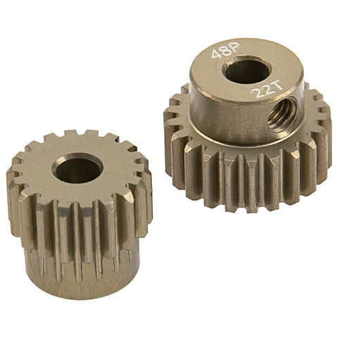 7075 Aluminum 48P Pinion Gear Set 18T 19T 20T 21T 22T for 3.175mm Shaft Fits 1/8 Inch RC Cars Motors Compatible With HPI Losi Axial Traxxas Tamiya 1/10 Scale Five Pack