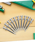 Set of 12 metal spikes from the 20 Pcs Lawn Aerator Shoes Pegs 5.8cm Spikes For Garden Soil Aeration And Grass Care Heavy Duty Nails