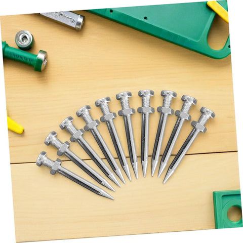 Set of 12 metal spikes from the 20 Pcs Lawn Aerator Shoes Pegs 5.8cm Spikes For Garden Soil Aeration And Grass Care Heavy Duty Nails
