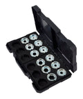 Heavy Duty U Type Aluminum Die Kit For 8 To 350 Mcm Electrical Wire Crimping Tool Attachments with various die sizes in black case.