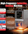 Image of Heavy Duty Workhorse 15 Kw 30 To 100 Khz High Frequency Induction Heater Furnace with controls and heating display.