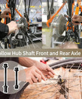 Installation of Front And Rear Bike Axle Set For Mountain MTB Hollow Hub Shaft 108mm and 145mm lengths