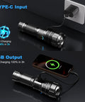 Ultra Bright 990000 Lumen Rechargeable LED Flashlight With Zoomable Beam Waterproof Tactical Light with dual charging