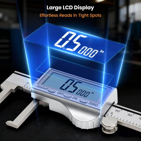 Digital Brake Caliper For Disc Rotor Measurement With Large LCD Screen 6 Inch Stainless Steel Vernier Caliper