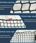 Kid And Pup Safe Rope Net For Balcony Railings 3x6 Ft Knotless Polyester Safety Netting details of weaving and edge thickness