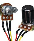 Five Pack 20K Ohm Linear Cone Rotary Potentiometers Kit With XH2.54 3 Pin Connector Wiring And Black Aluminum Knob Cover