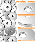 400 Piece Zinc Plated Carbon Steel Flat Washers 8mm ID x 30mm OD x 2mm Thick Fender Washers For Screws Bolts Hardware