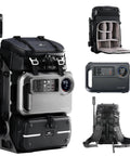 Lancer300 Pro Camera Backpack With Built In 300W Power Station for on-the-go creators; modular exoskeleton and magic arm view