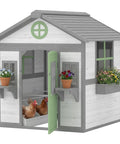 Wooden Chicken Coop For Backyard Hen House For 2 To 4 Chickens With Nesting Box, Planter Pots And Boxes, Windows, And Rabbit Hutch
