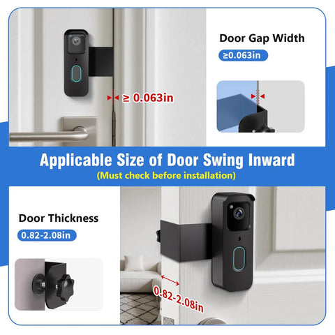 Anti Theft Doorbell Mount For Video Doorbell Second Gen No Drill Wall Bracket Keeps Your Camera Safe From Theft in use on door.