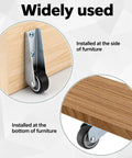 Two Pack Heavy Duty Gate Wheels That Slide Smooth As Butter Using A Door Bottom Pulley Mechanism With Robust Directional Casters For Hassle Free Wooden Gate Adjustments Trusted Diy Fix, shown installed on furniture.
