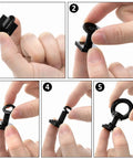 Five-step installation of Heavy Duty Eight Pack M8 T Slot Track Tie Down Anchors Black Coated Stainless Steel Eye Bolts.