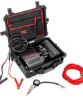 Tough As Nails Portable 12V Dual Cylinder Air Compressor Pump 150 Psi And 6 16 Cfm Fast Tire Inflator in durable case with accessories.