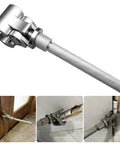 Hinge Repair Wrench For Wood And Metal Doors Quick Gap Sealing Tool No Destructive Install No Damage Hinge Fix Easy Fix For Door Misalignment Cabinets And More With Adjustable Jaw For Tight Spaces, showing adjustable tool and its usage on door hinges