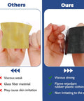 Comparison of pipe insulation: other brands with yellow material and ours with black rubber-plastic cotton for 2 Inch Wide Pipe Insulation Wrap Roll 33 Feet Self Adhesive Foam Tube For Outdoor Water Pipes And AC Lines Winter Freeze Protection Heat Retention No Fuss Easy Install Durable Outdoor Plumbing Shield.