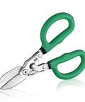 8 Inch Compound Action Tin Snips With Forged Blade For Heavy Duty Metal Cutting Tough Sheet Metal Shears With Ergonomic Handle Comfortable Grip High Carbon Steel Construction, front view