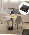 Built Different Square Metal Table Leg Connectors Quick Snap Fit Design For Reliable Sofa And Bench Hardware Straight Setup Heavy Duty Black Iron Furniture Mounting Plates in modern kitchen setting.
