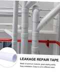 Waterproof Repair Tape For Water Leaks With Heavy Duty Strong Adhesive Mending Tape applied on white pipes to stop leaks