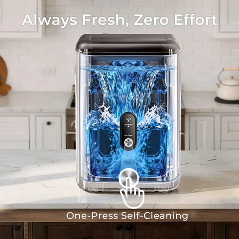 Chewable Cafe Style Nugget Ice Maker For Home And Office And RV 33 Lb Per Day Countertop Machine self-cleaning view