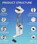 Illustration of E3500M Drop In Fuel Pump Assembly for Chevy Silverado and GMC Sierra with visible components and features