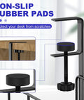 Non-slip rubber pads on Under Desk Cable Management Tray No Drill Setup Clamp Mount Steel Wire Organizer For Home Office