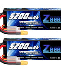 2S 5200mAh RC LiPo Battery 7.4V 80C With XT60 Plug Hard Case For 1 Eighth To 1 Tenth Scale RC Cars Trucks Buggy Truggy Planes Drones UAVs Two Pack Built Tough For Long Run Time And Fast Recovery