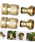 Heavy Duty Brass Quick Connect Hose Fittings Set With Male Thread Adapters And Flexible Tap Connectors Air Line Couplers And Plugs 10 Pack Garden Hose Splitter Kit For Leak Free Watering And Easy Setup, brass hose fittings close-up