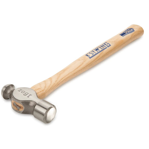 Sure Strike Ball Peen Hammer 16 Oz Beefy Heavy Duty Metalworking Tool with forged steel head and hickory wood handle