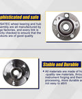 Front Or Rear Wheel Hub Bearing Assembly For Chevy Malibu Impala Equinox GMC Terrain Buick LaCrosse Regal Cadillac CTS XTS 5 Lug With ABS Compatible Durable Replacement Kit For A Smooth Ride, showcasing assembly features with ABS sensor ports and lug holes visible.