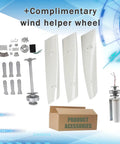 Heavy Duty 18000W Vertical Wind Turbine Kit For Home And Biz With 12V Controller parts and accessories displayed
