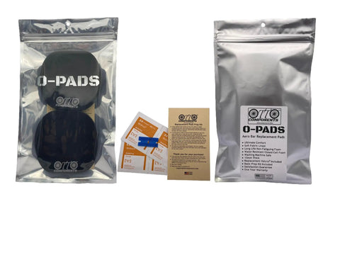 O-Pads Replacement Aerobar Arm Pads With Hook Sheet for triathlon bikes in packaging with instructions and product information