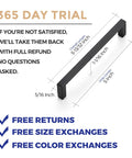 30 Pack Matte Black Cabinet Pulls With Five Inch Center To Center Holes Slim Square Kitchen Handles with 365 day trial offer